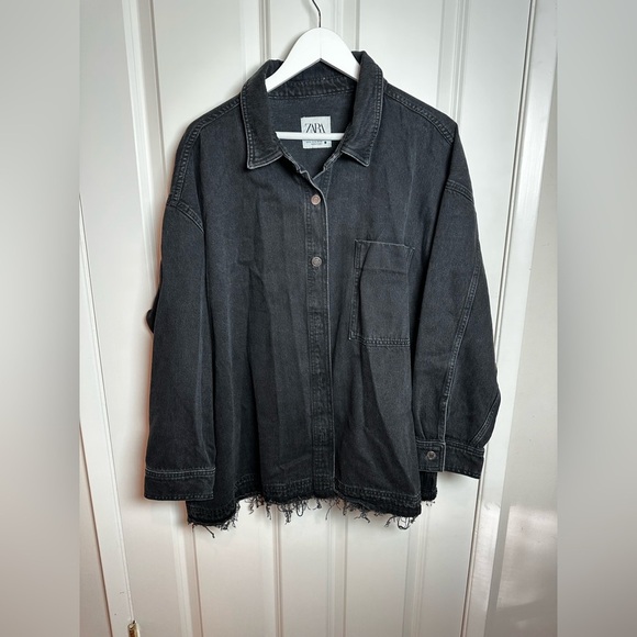 Zara Tops - Zara Charcoal Button-Up Shirt
